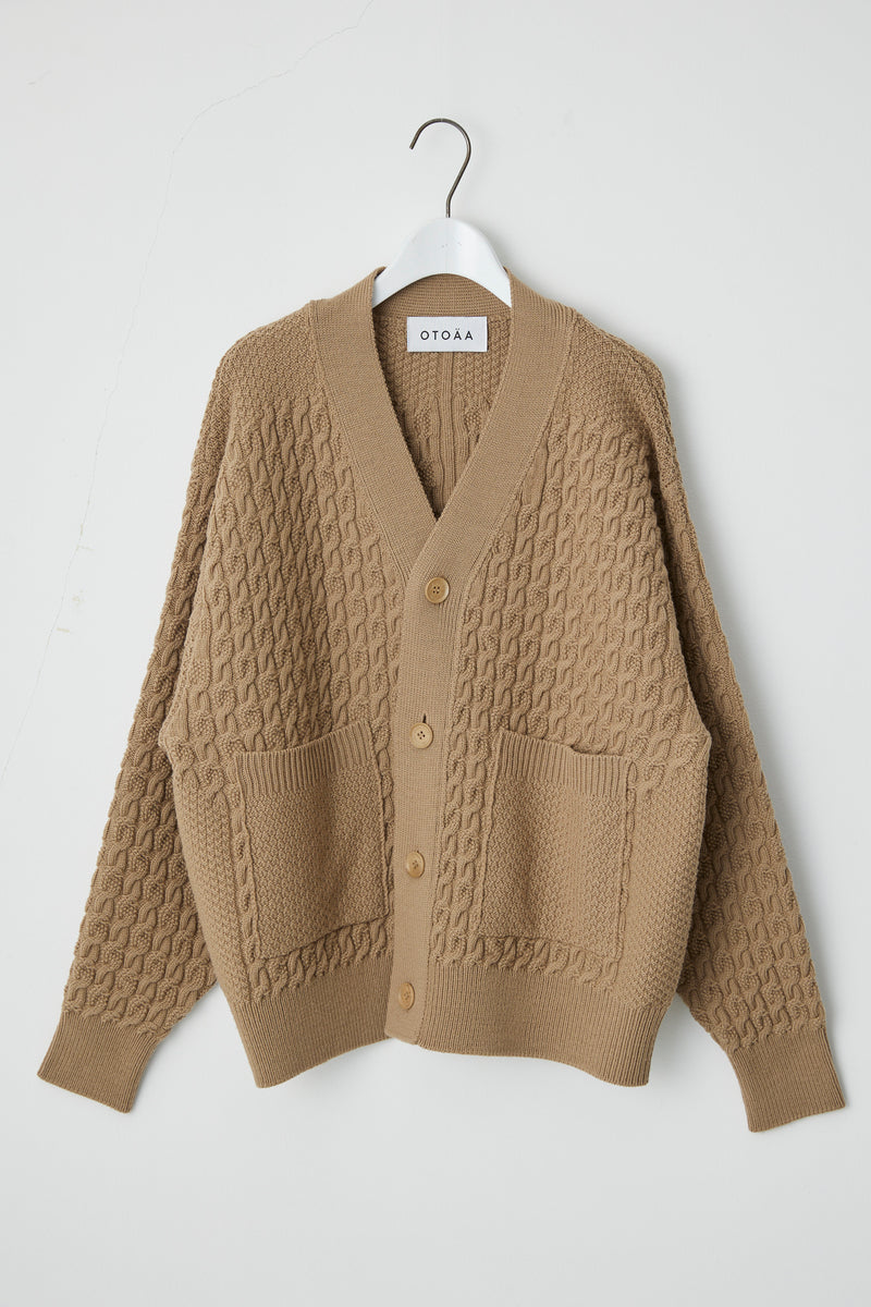 CABLE KNIT CARDIGAN / WOOD – OTOÄA