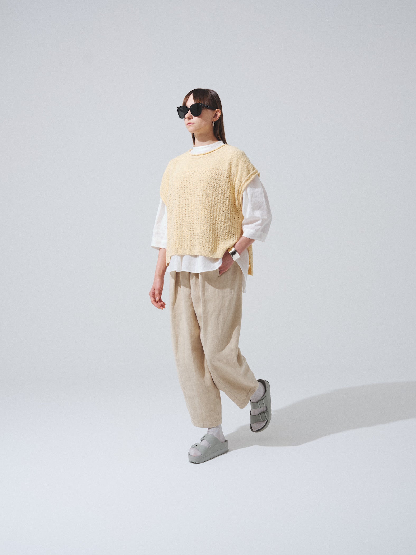 EMBOSSING COCOON PANTS / BUTTER – OTOÄA